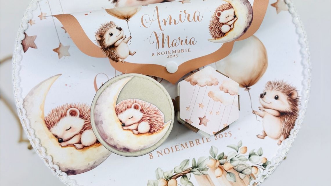 Trusou botez fetita Arici Pogonici cu flori de toamna 28